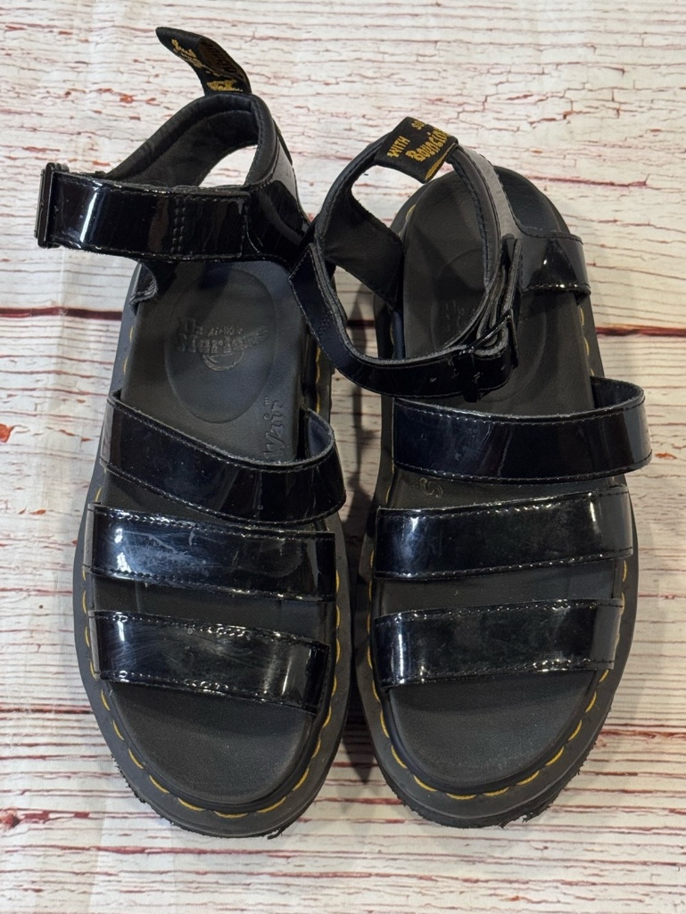 Dr Martens Docs Blaire Patent Leather Strap Sandals in Black Sz 6 - Picture 7 of 15